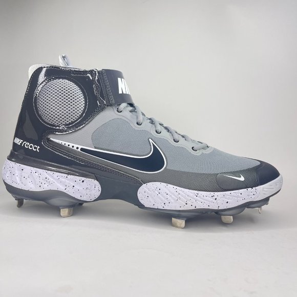 Nike Mens Alpha Huarache Elite 3 Mid Grey White Baseball Size 13.5 CK0745-010